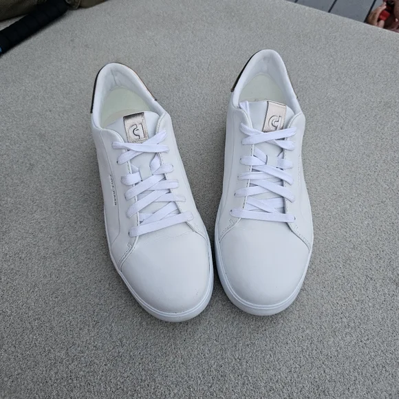 Cole Haan White and Gold Women's Sneakers - Picture 3 of 7